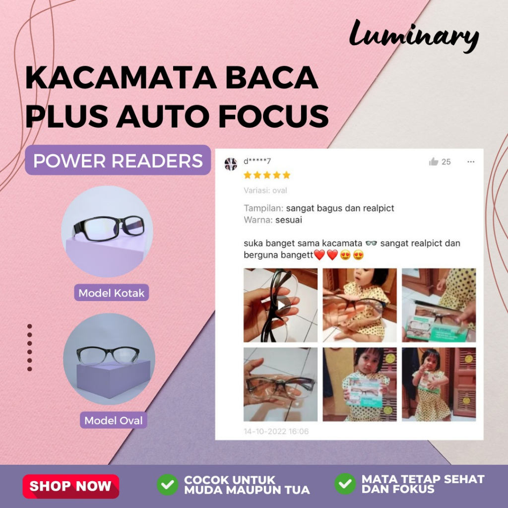 Kacamata Baca Plus Auto Focus ONE POWER READERS / KACA MATA SERVIS HP