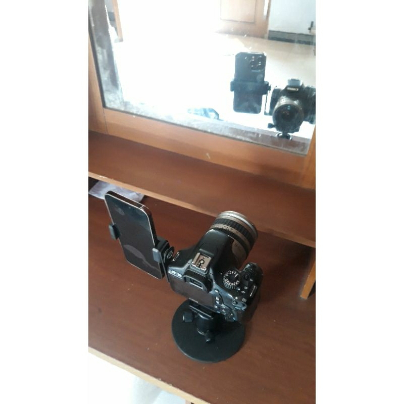 Bracket Dual Camera DSLR Mirroless Lansdscape Horisontal dan HP Portrait Vertikal