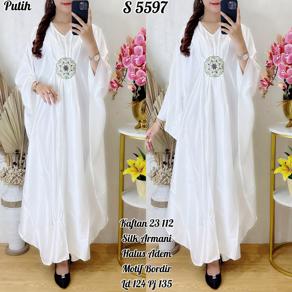 5597# Kaftan Bahan Silk Armani Premium