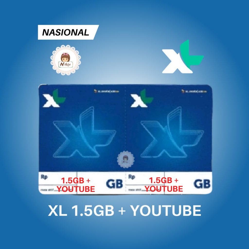 VOUCHER XL 1,5GB 7HARI + YOUTUBE
