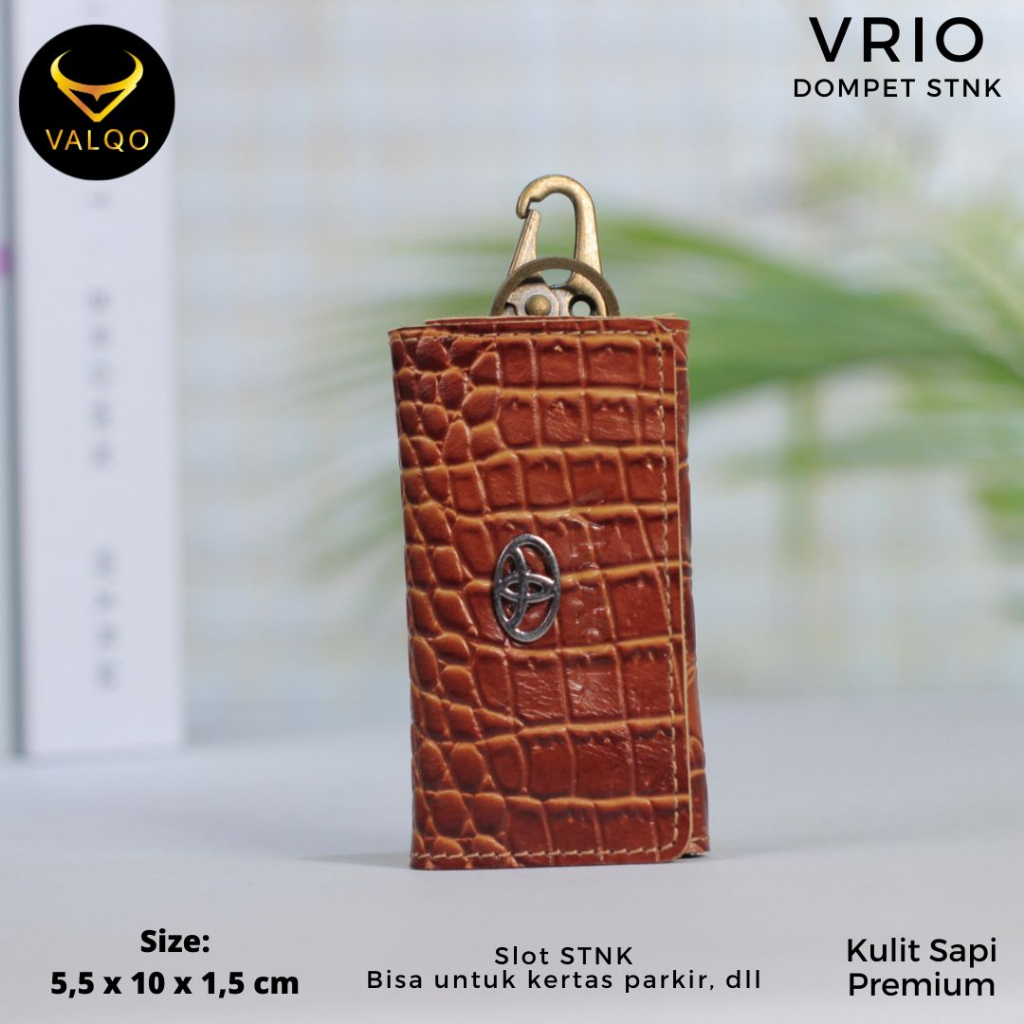 [VALQO] VRIO BY Dompet STNK Gantungan kunci kulit sapi untuk Mobil Motor STNK bisa COD