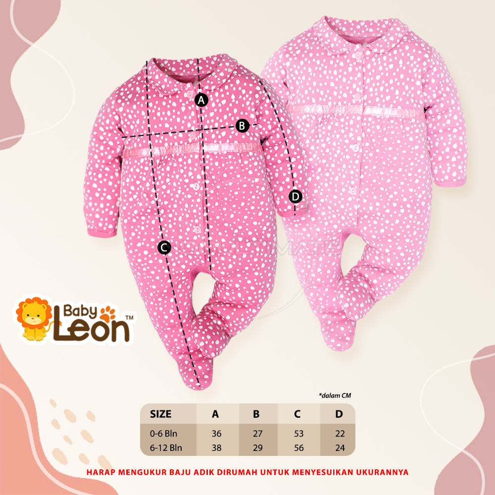 1 Pcs Jumpsuit Bayi Kaki Tutup Lengan Panjang Jumper Bayi Renda Kerut BABY LEON Jumper Bayi Perempuan Newborn BC-808 BC-806 BC-807 Baju Bayi Perempuan Baby Sleepsuit Baju Tidur Bayi Jumpsuit Panjang Kaki Tutup Pakaian Bayi