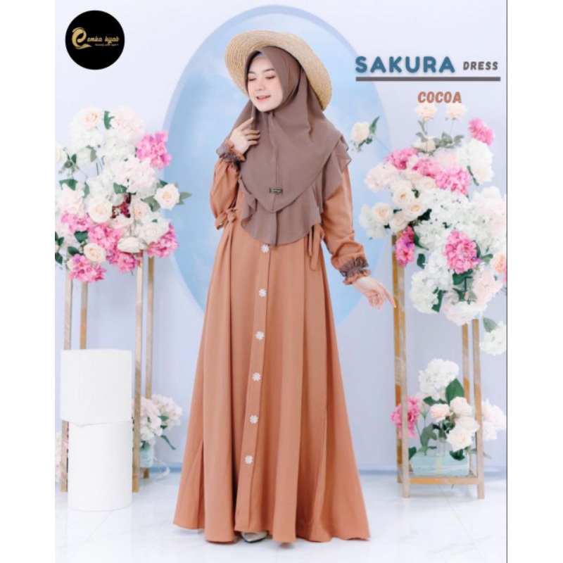 PROMO Ramadhan Gamis Lebaran Sakura By Emka Hijab - Material Alexandria HQ