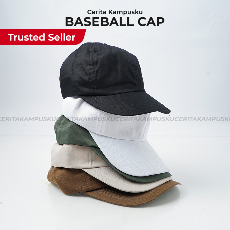 Topi Baseball Trucker Cap Distro Pria Wanita Korean Style Polos NY MLB LA Hitam Putih Cream Coklat