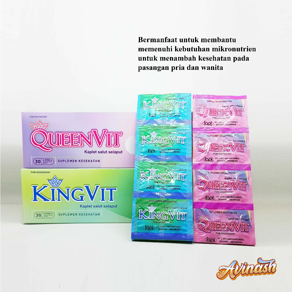 KINGVIT DAN QUEENVIT VITAMIN PENYUBUR KANDUNGAN PROMIL HARGA STRIP