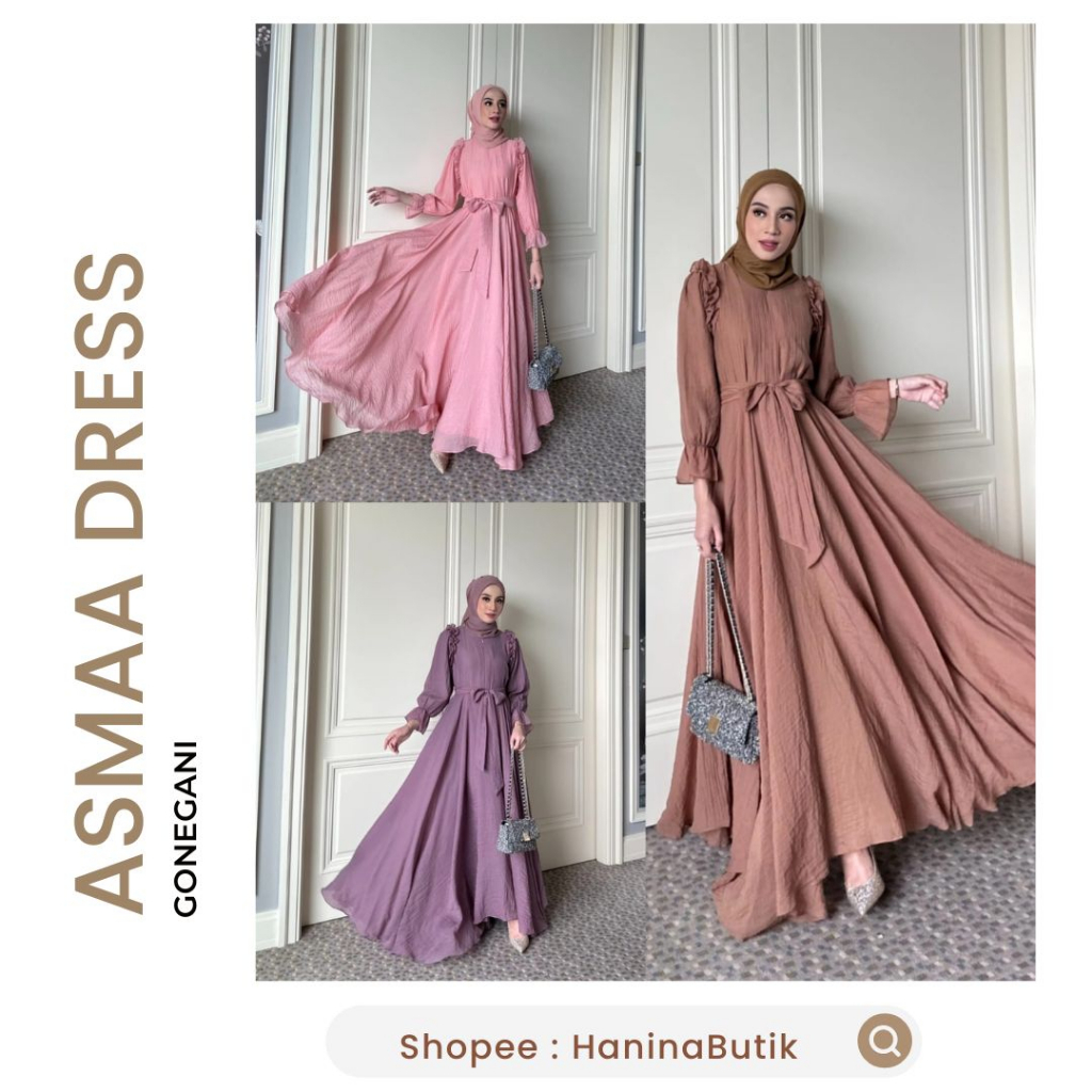(𝗦𝗜𝗔𝗣 𝗞𝗜𝗥𝗜𝗠) ASMAA DRESS by GONEGANI | ASMA DRESS SNOW TISSUE IED SERIES RAYA SERIES ASMAA DRESS GON