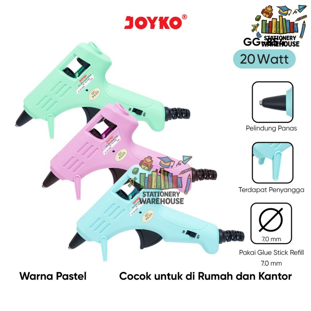 

Glue Gun Lem Tembak Joyko GG-854 Pastel Color 20 Watt
