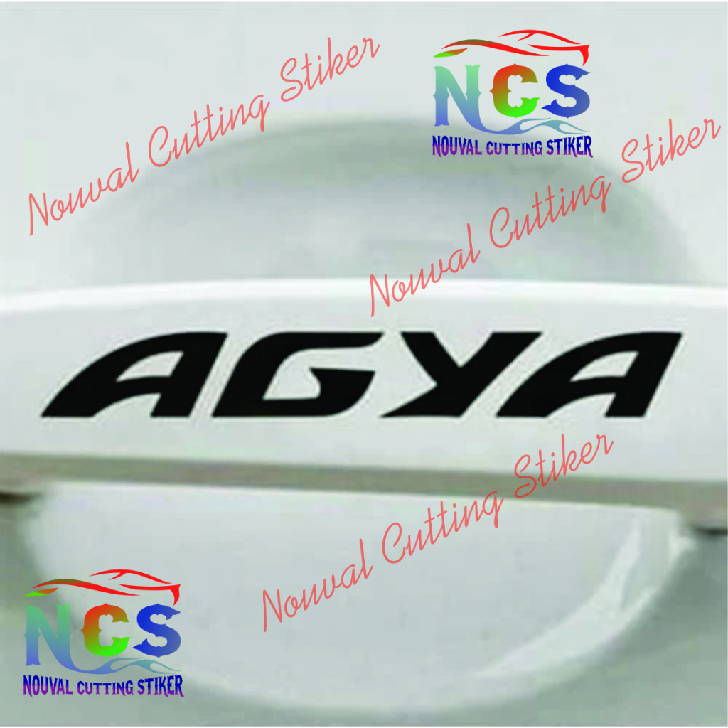 4 pcs/ set Stiker Handle Pintu Mobil agya cutting stiker peganggan pintu mobil agya