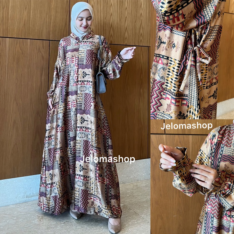 Ramadhani gamis / gamis Dio silk busui friendly