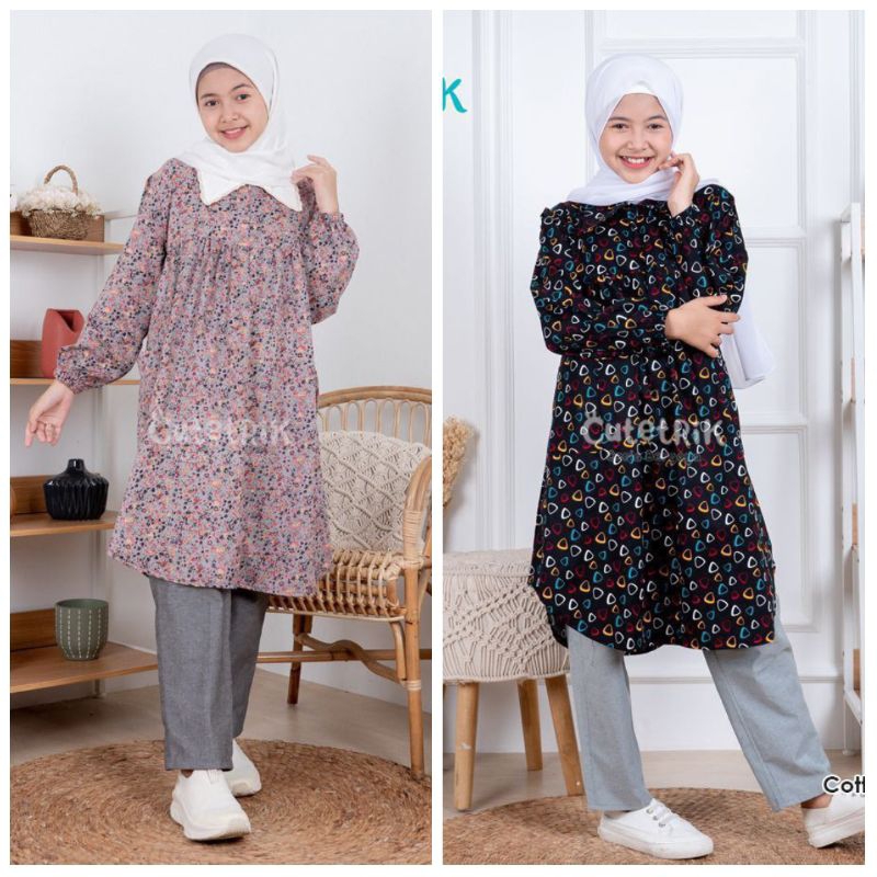 [Ankho_Shop] Terbaru Setelan Celana dan Tunik Anak Kekinian Cutetrik Set Celana Shesa