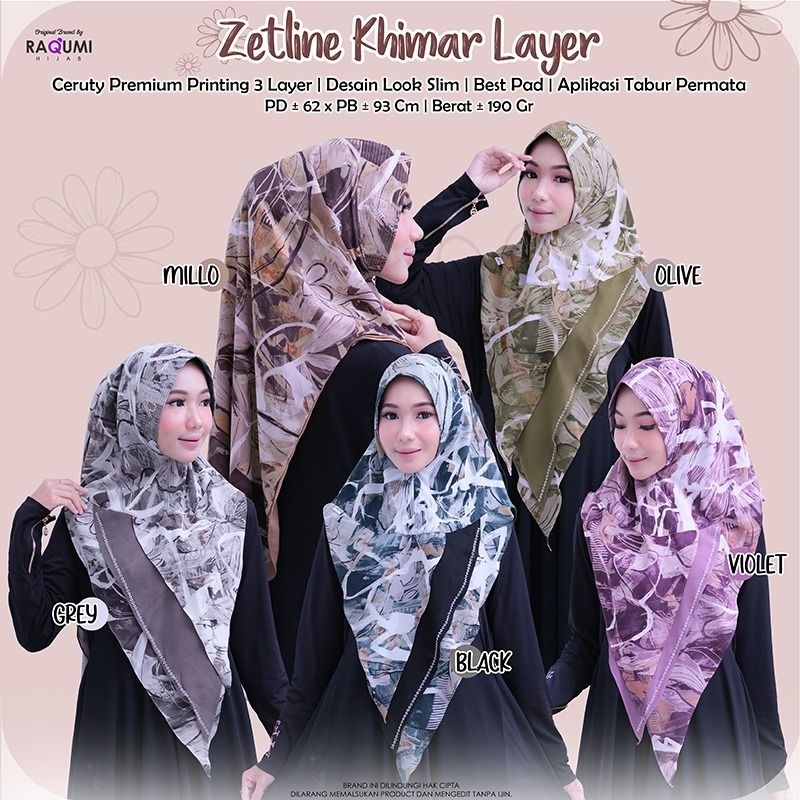 ZETLINE RAQUMI KHIMAR PESTA  PREMIUM JILBAB KHIMAR KONDANGAN