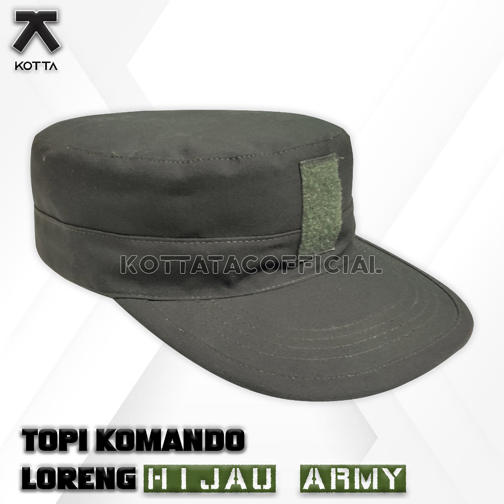 TOPI KOMANDO VELBED  HIJAU ARMY - TOPI KOMANDO HIJAU - TOPI KOMANDO HIJAU TNI - TOPI KOMANDO TNI