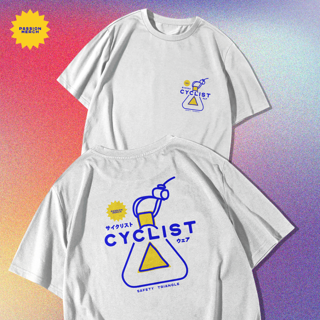 Kaos Baju Sepeda Pria Mtb Roadbike Gambar Triangle Reflector BlueLug Japan