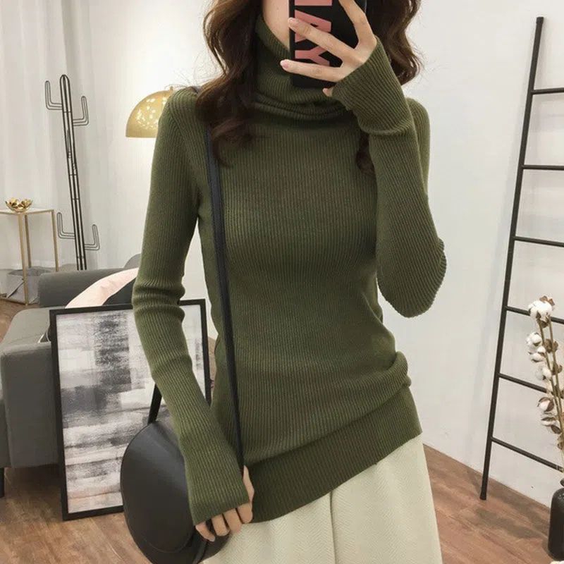 Sweater Turtleneck Wanita Lengan Rhonhed