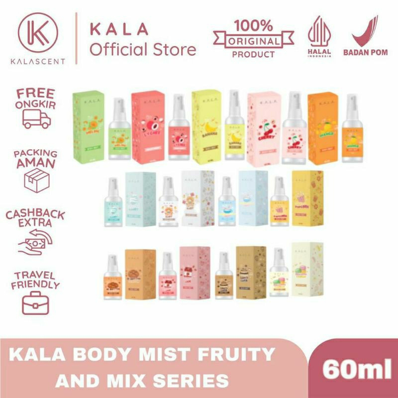 KALA BODYMIST PARFUM 60 ML / BODYMIST KALA / BODYMIST KALA COTTON CANDY