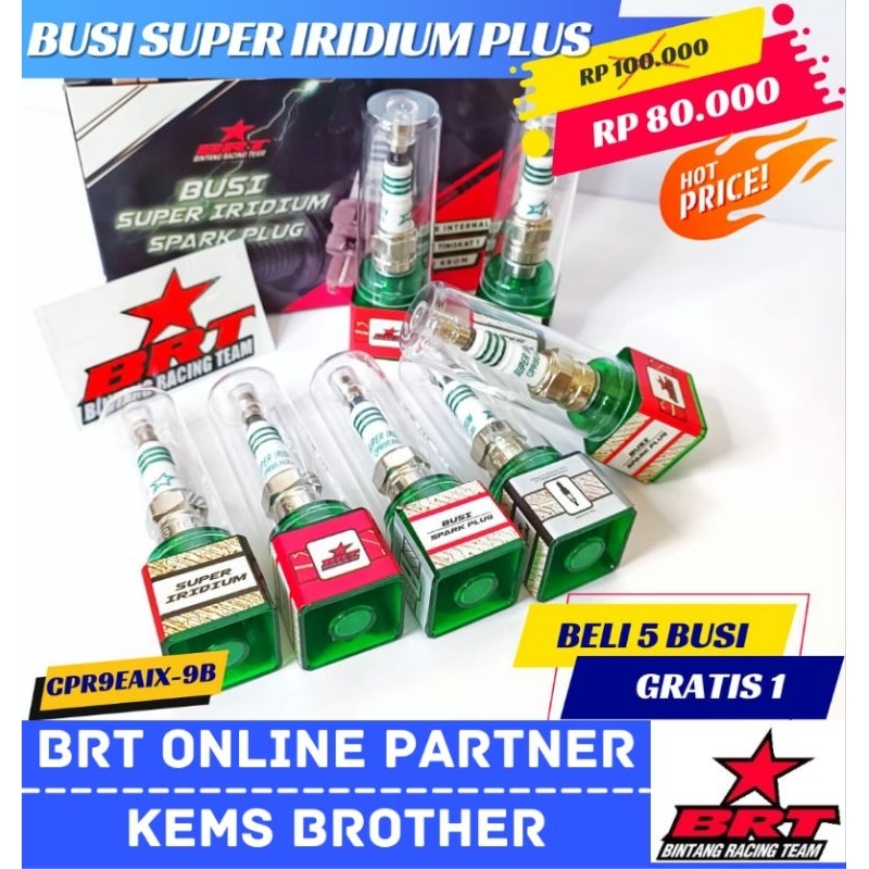 BUSI RACING BRT SUPER IRIDIUM PLUS VIXION MX KING MIO SPORTY R15 JUPITER VEGA KOMPLIT ADA DI PILIHAN