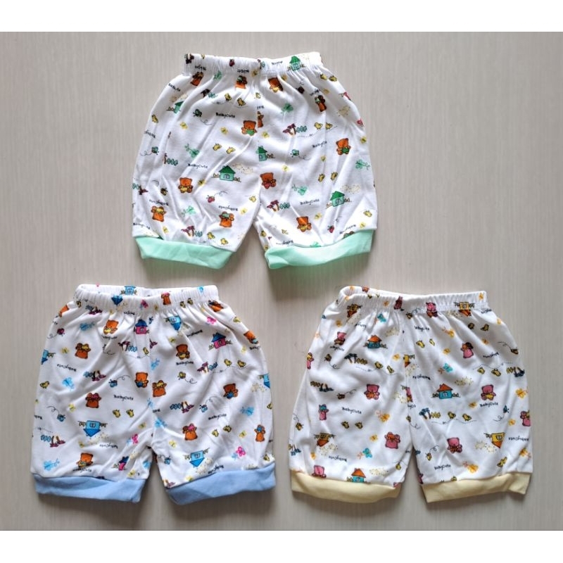 Celana bayi pendek printing newborn SNI 3pc