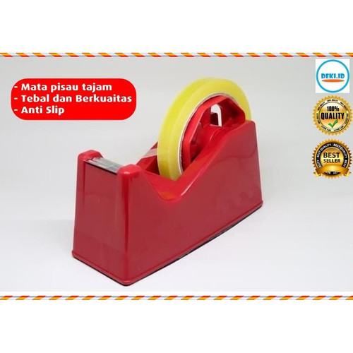 Tape Dispenser Alat Potong Isolasi 1 inch Tempat Solatip Duduk Besar