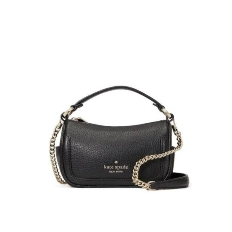Tas micro smoosh crossbody pebble leather black bag