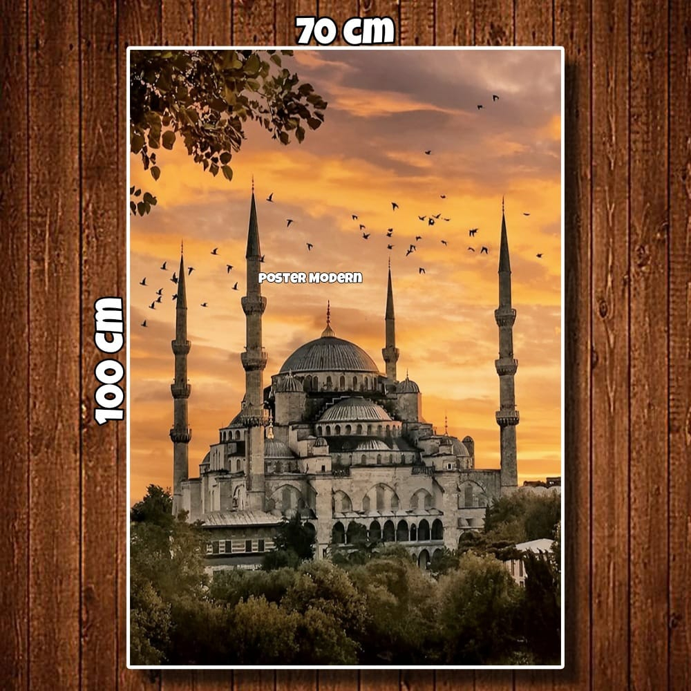 HIASAN DINDING POSTER GAMBAR AYA SOFYA MOSQUE TURKI (HAGIA SOPHIA) CODE02 UKURAN BIG JUMBO / HIASAN 