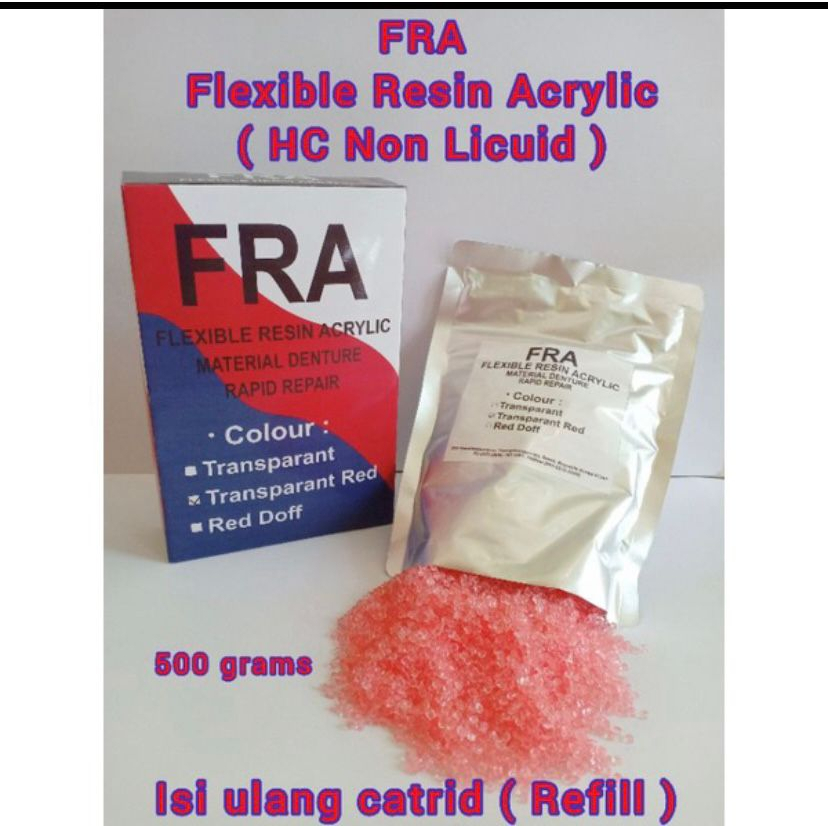 Valplast FRA (FLEXIBLE RESIN ACRYTEON) (Bahan Membuat Gigi Palsu) 500 Gram