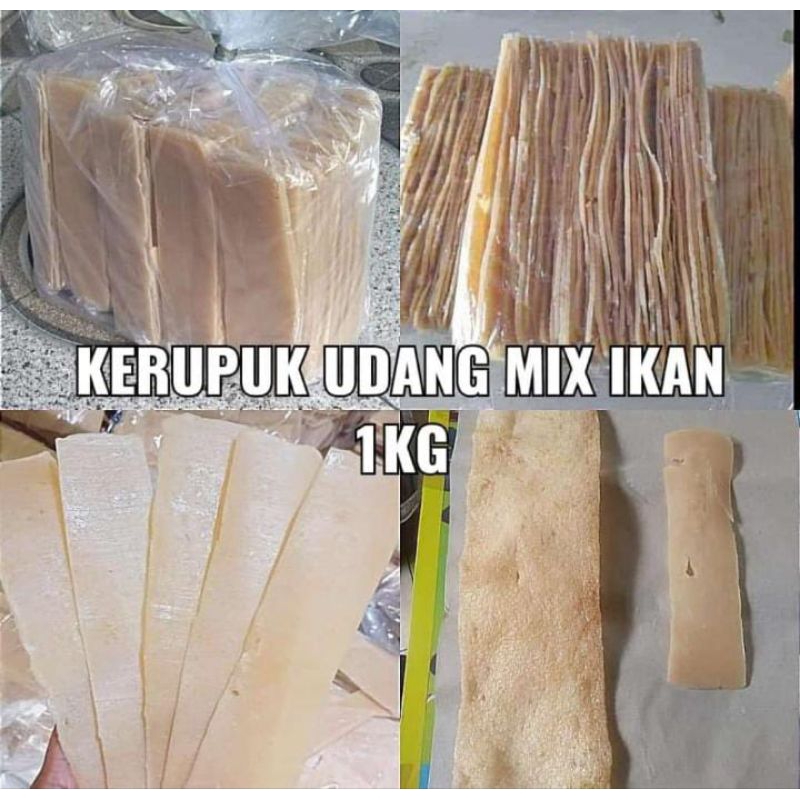KERUPUK UDANG MIX IKAN 1 KG KERUPUK UDANG MENTAH FINNA