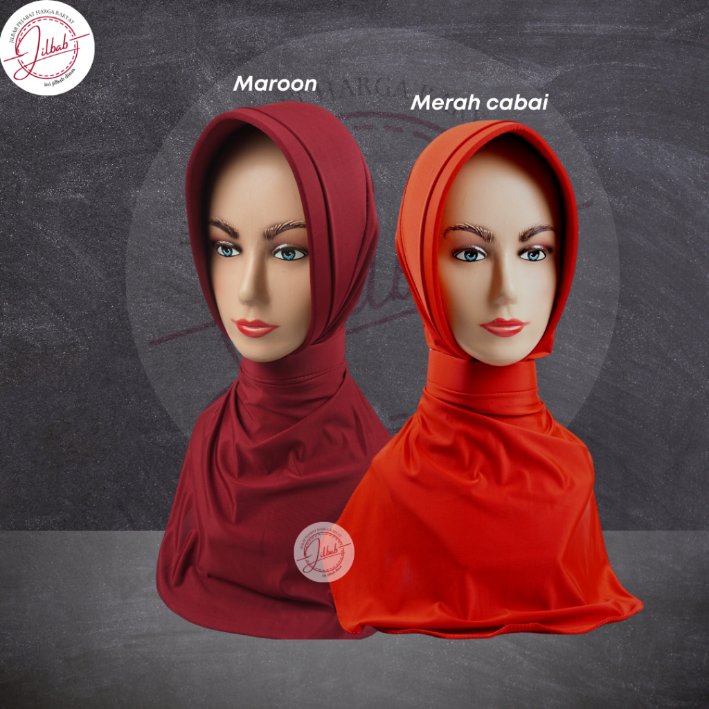 Jilbab Dinas ANTI TEMBEM KUALITAS PREMIUM Maroon/Merah Cabe