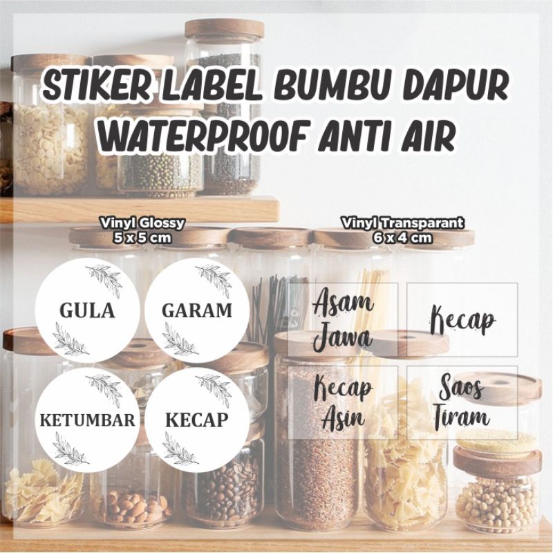 

Stiker label bumbu dapur anti air waterproof bisa custom