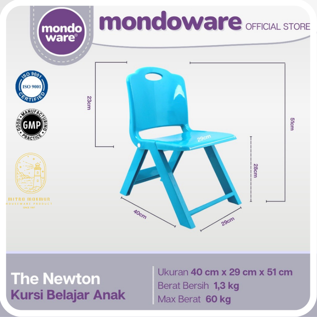 SALE!! MONDOWARE KURSI LIPAT BELAJAR ANAK TK-TPA KURSI NEWTON CHAIR PASTIC FC17