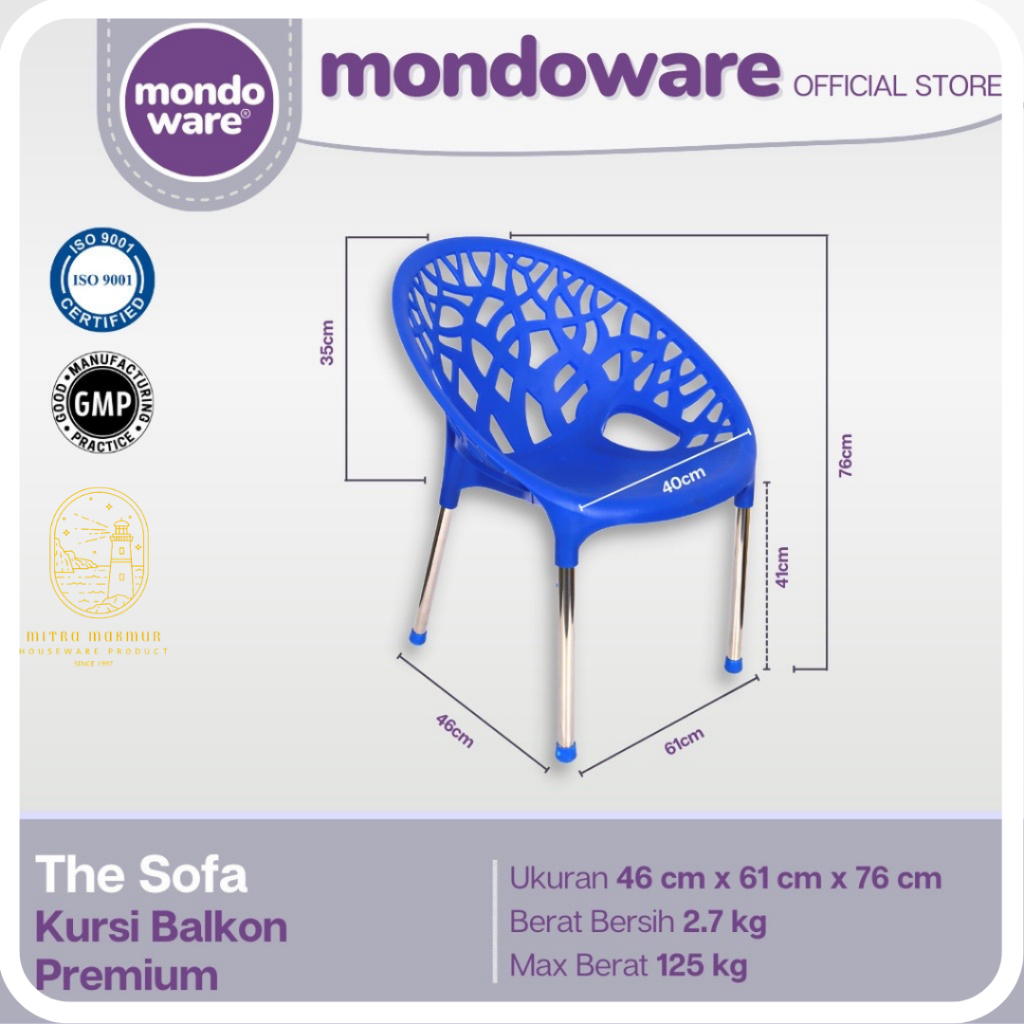 SALE!! MONDOWARE KURSI BALKON PLASTIK KURSI SANTAI PREMIUM KR5 BALCONY