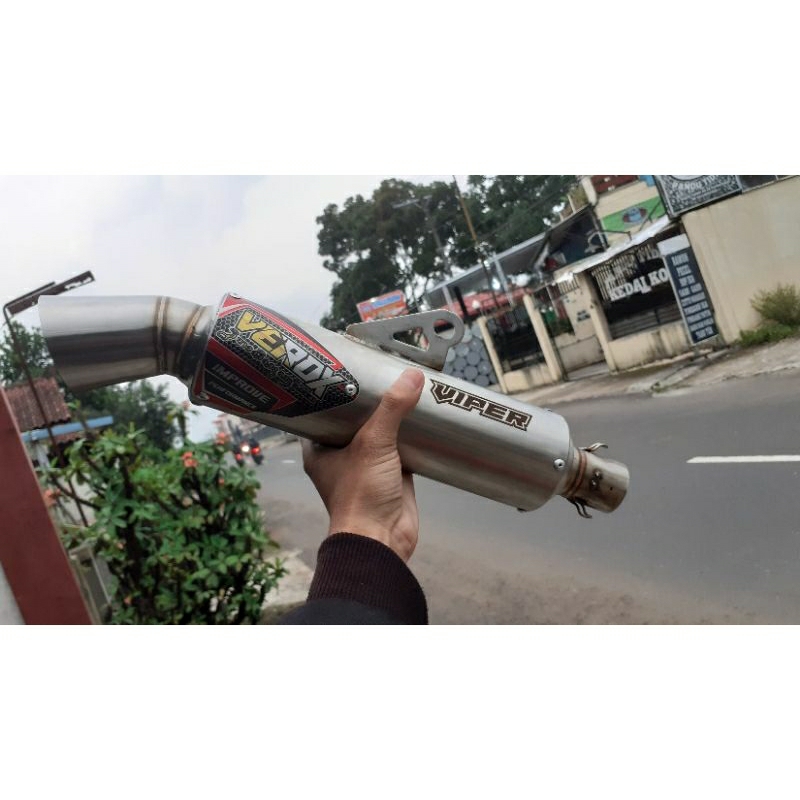 knalpot racing original verox tipe corong ss fullsysteem vario 125/150/160 vario old nmax aerox new 