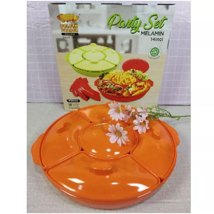 [DK] Party Set melamin PS-0101 UKURAN SEDANG BUKAN JUMBO Partyset Golden Dragon Prasmanan Melamin