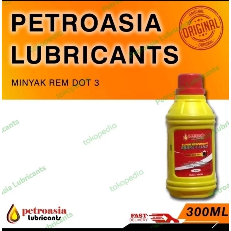 MINYAK REM OLI REM PETROASIA DOT 3 MOTOR MOBIL BOTOL KUNING ( 300 ML-ORIGINAL )