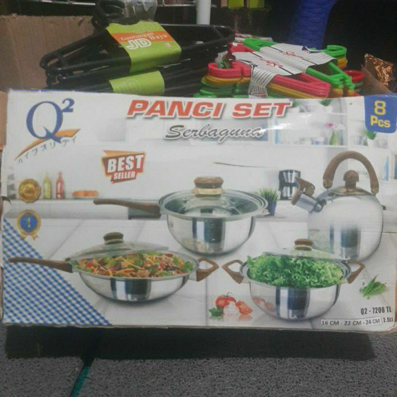 Panci Stainless Q2-7206 atau Q2-7208TL/Panci serbaguna masak