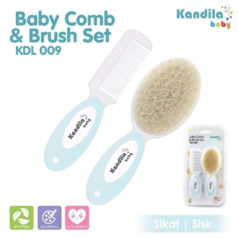 Kandila Baby Comb &amp; Brush Set KDL 009 / Sisir dan sikat rambut bayi