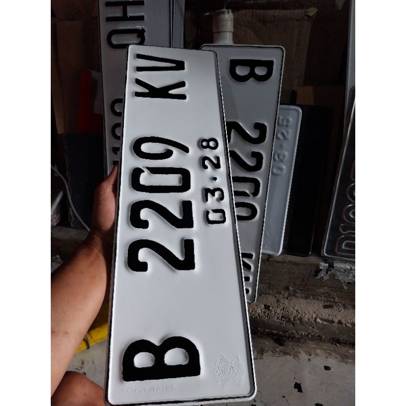 plat nomor MOBIL font nopil/BARU + bahan ORIGINAL