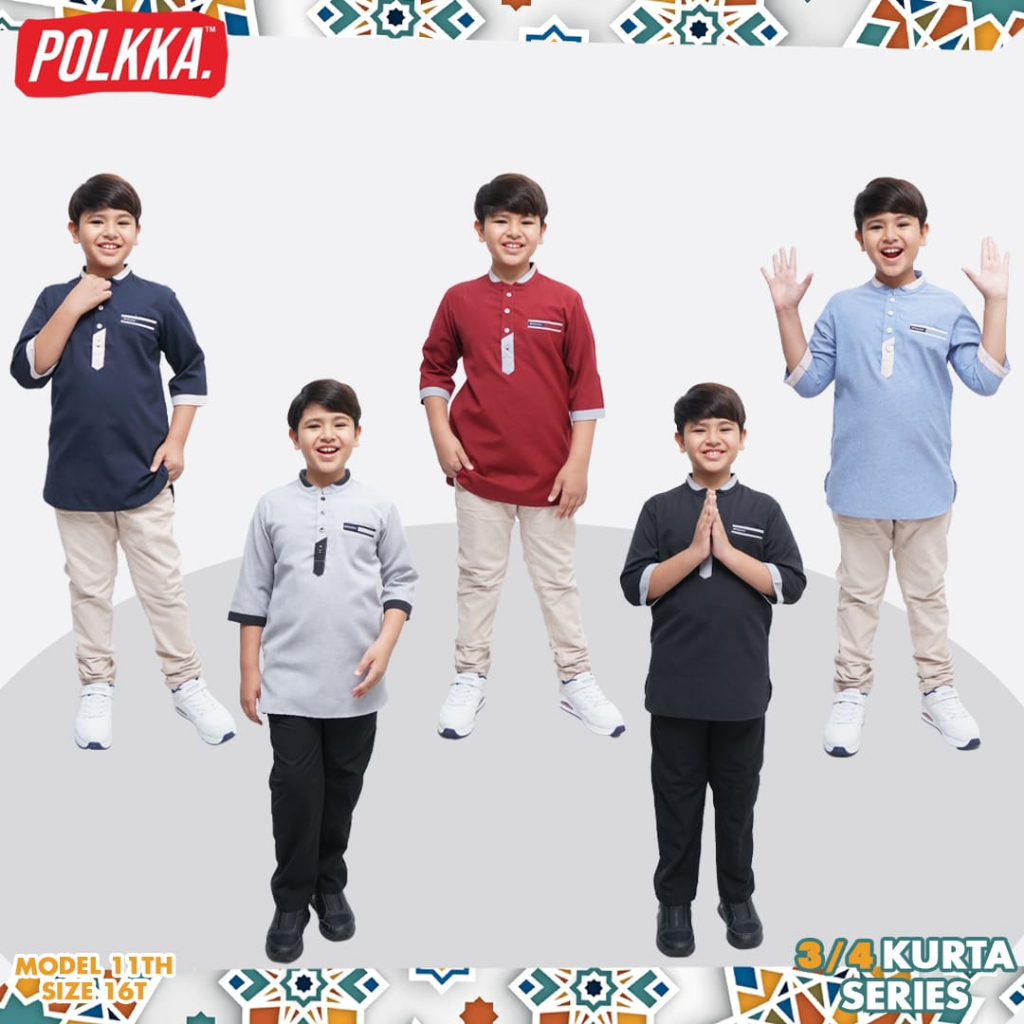 Atasan Koko Anak Kurta Kazoku Polkka Toyobo size 6-14T