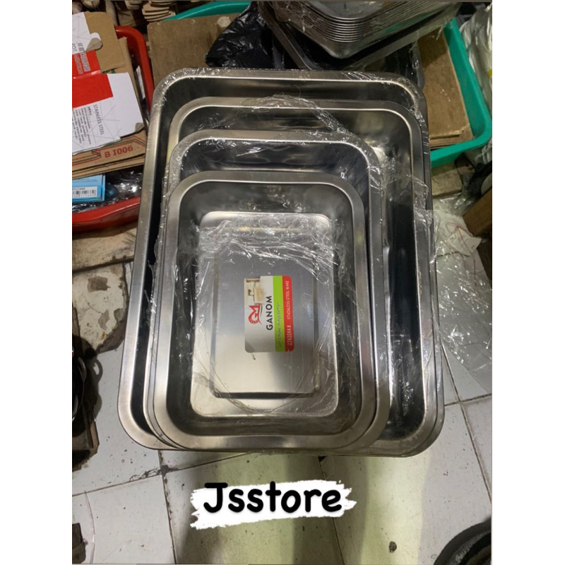 Nampan segi empat | baki GANOM stainles steel tebal
