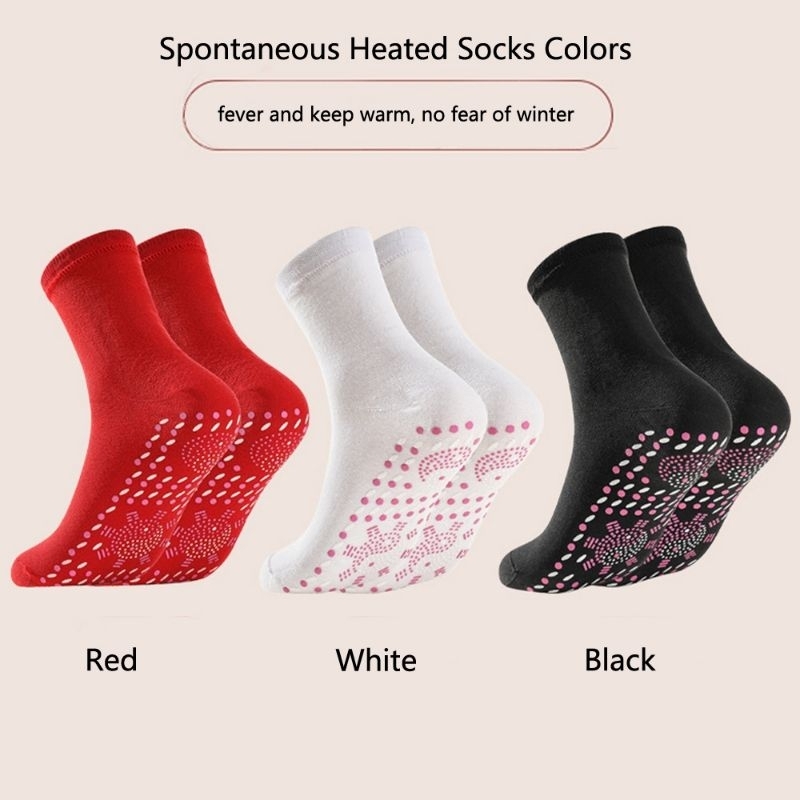 KAOS KAKI TERAPI PEMANAS PENGHANGAT TELAPAK KAKI AKUPUNKTUR PENGISIAN MENINGKATKAN SIRKULASI DARAH MEREDAKAN RASA LELAH PEGAL NYERI MAGNETIC TOURMALINE FOOT MASSAGE SOCKS