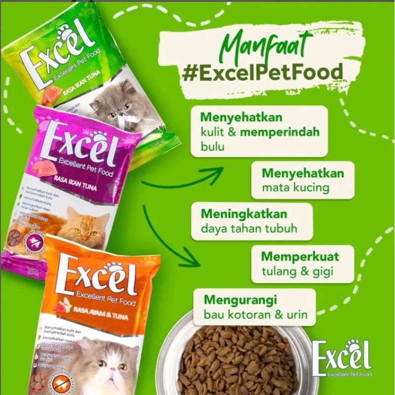 Excel Pakan Kucing Excellent Cat Food Dry Makanan Kucing Adult