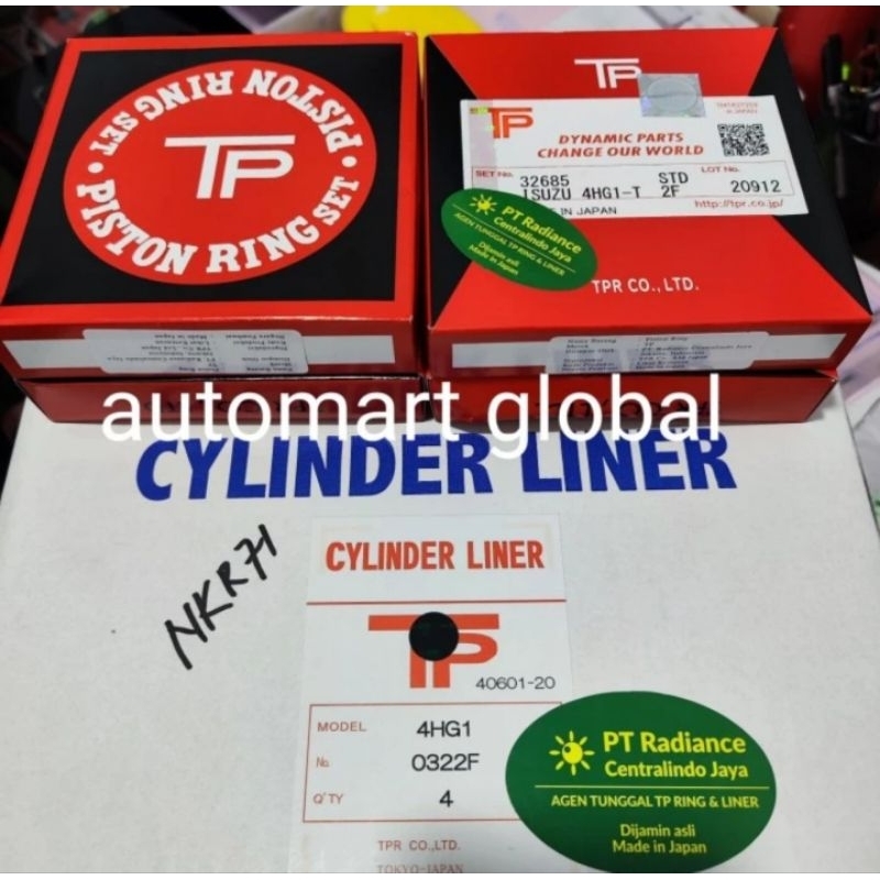 paket liner dan ring piston isuzu elf nkr71 TP JAPAN