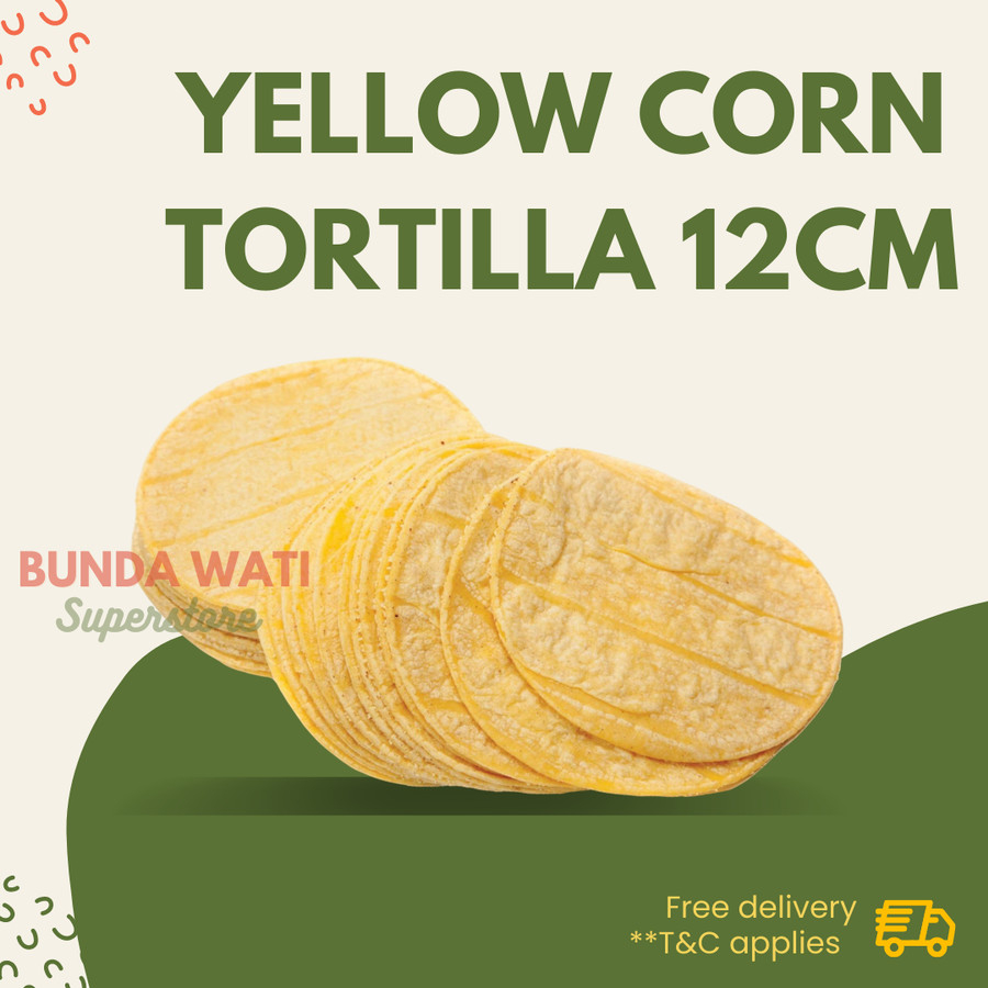 

CORN TORTILLA - 500gr - KULIT NACHOS -VEGAN-NO SUGAR- Yellow 12cm