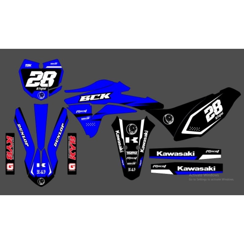 Decal Custome full body Klx Gordon Hitam