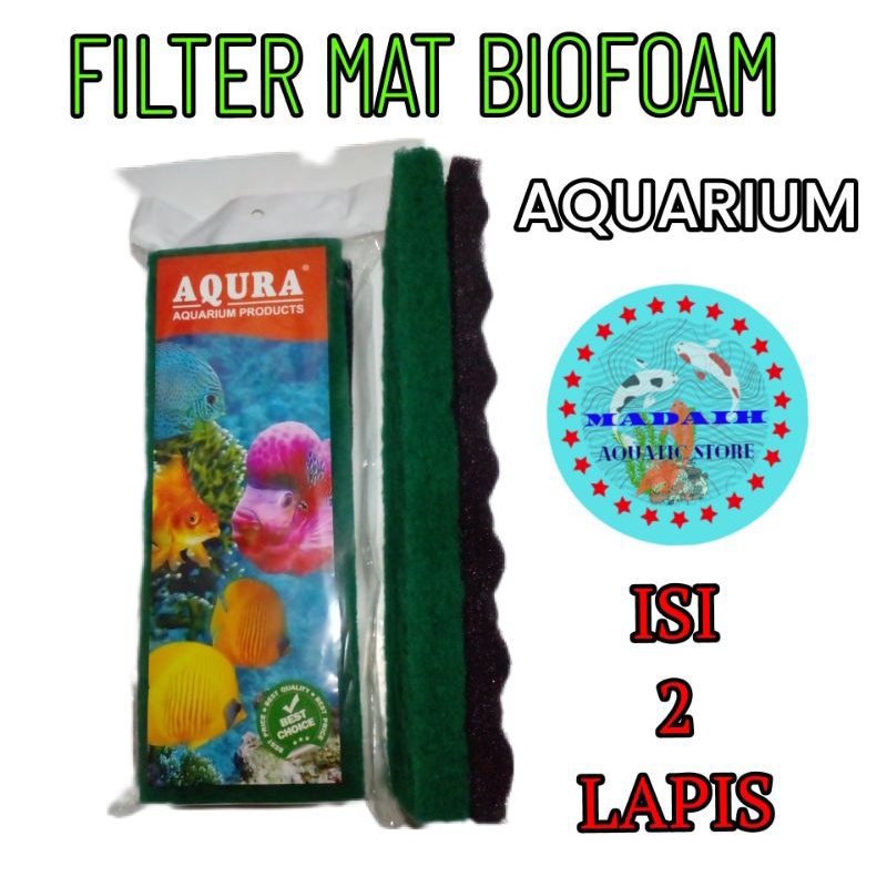 BIOFOAM FILTER MAT AQUARIUM AQURA Kapas spon busa bio foam karpet media filter / saringan akuarium w