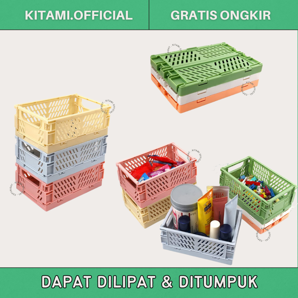 KERANJANG STORAGE LIPAT AESTHETIC | DEKORASI BOX MEJA KOREA PASTEL