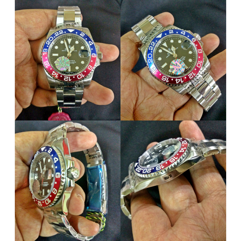 RLX® GMT-Master II Pepsi Ceramic Silver Steel
