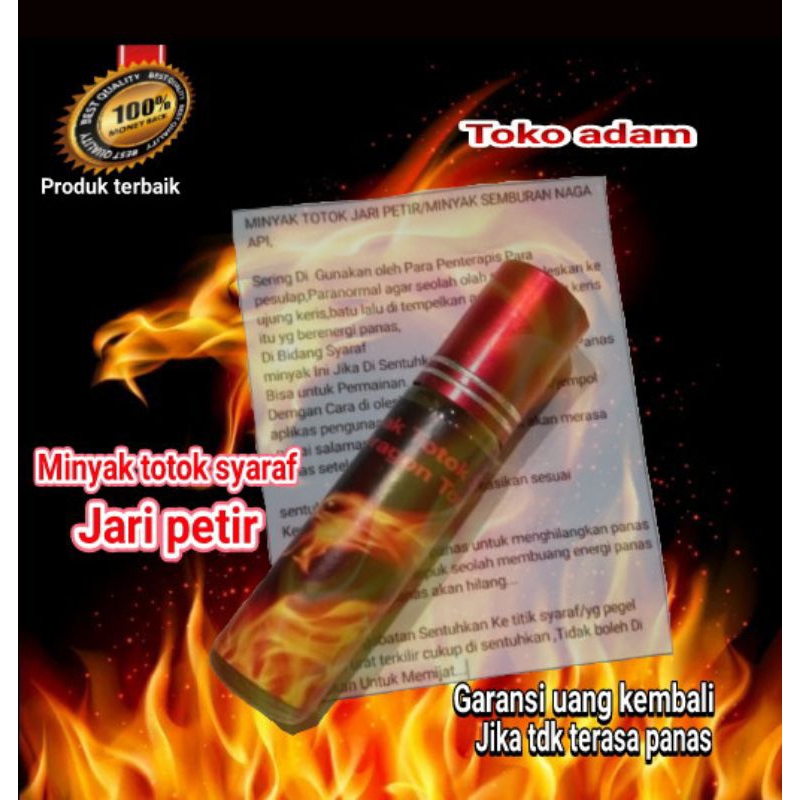 minyak pengobatan totok syaraf jari petir.