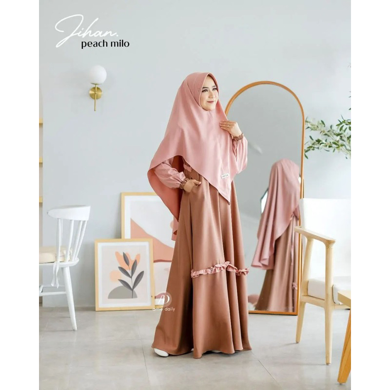 JIHAN SYARI UKURAN M - L - XL - XXL - XXXL PLUS JILBAB GAMIS TERBARU KEKINIAN PESTA KONDANGAN DRESS PLUS KHIMAR BUSUI RESLETING DEPAN GAMIS REMAJA SET MAXI DRESS JUMBO TERLARIS MURAH HARGA PROMO SETELAN WANITA FASHION MUSLIM