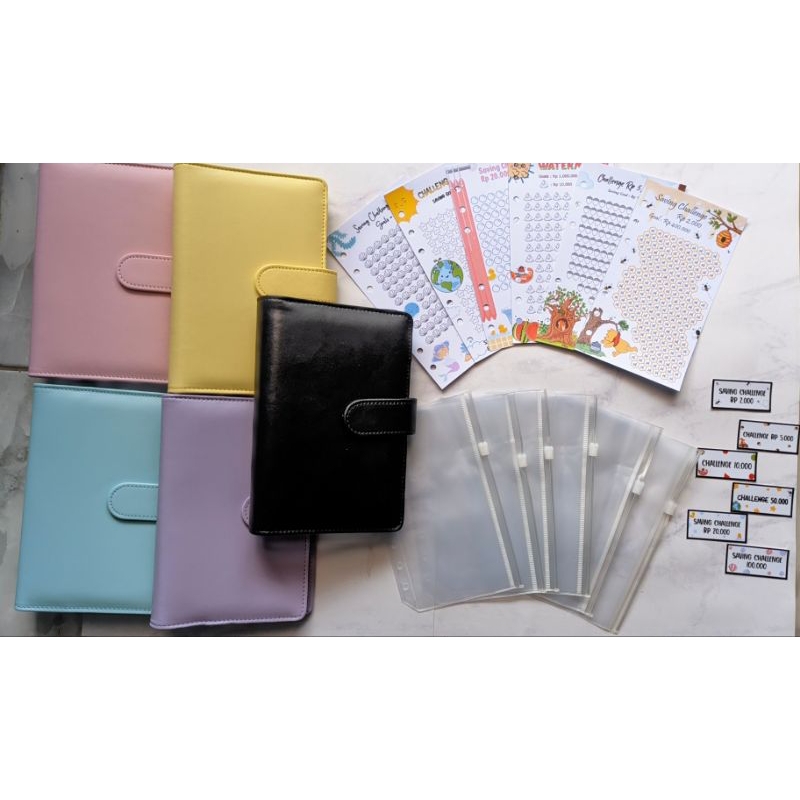 

PAKET BINDER MENABUNG UKURAN A6/ 6 RING / PU LEATHER