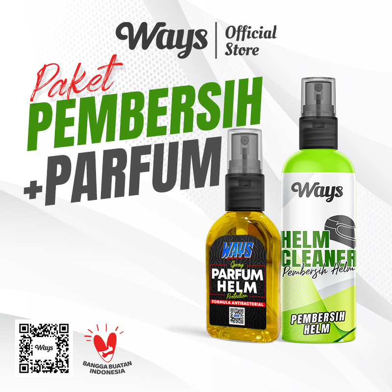 WAYS Pembersih + Parfum Helm Motor | Pengkilap Body Helm Kaca Visor Iridium dan Pengharum